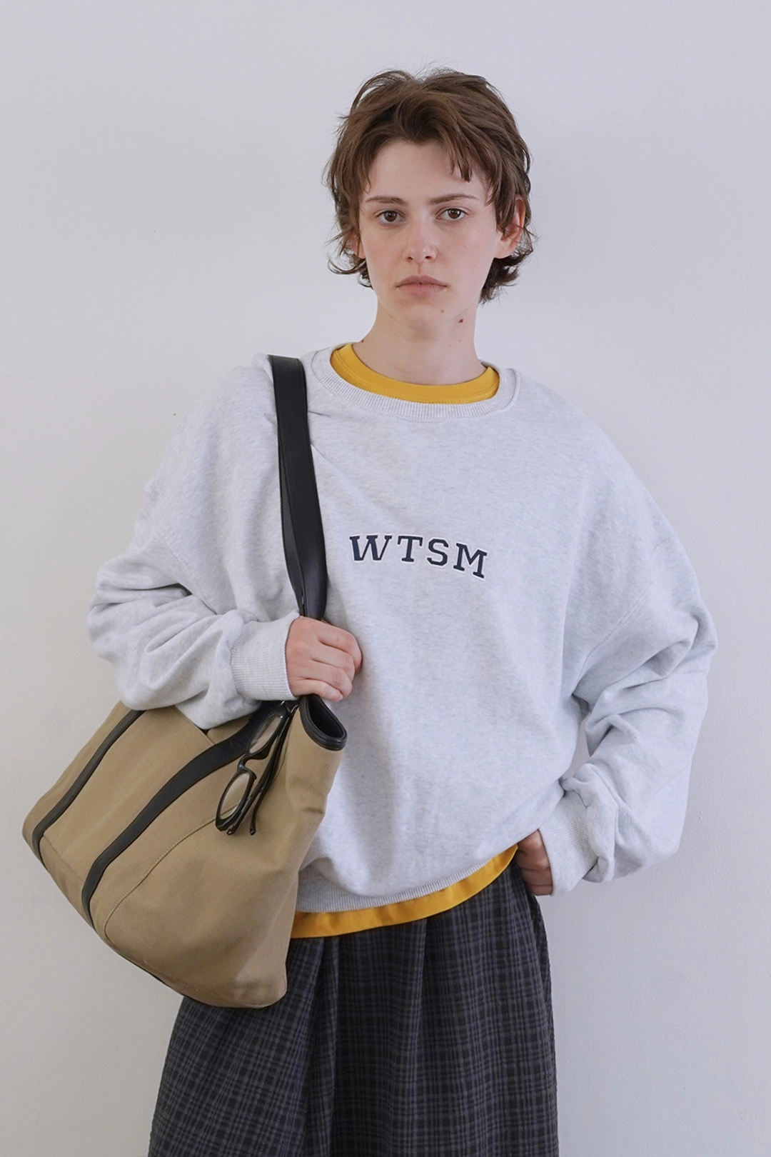 위드아웃썸머 Wtsm logo sweatshirt_melange 상품 이미지 1