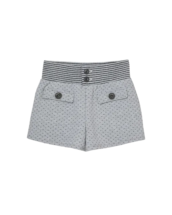 BIG BUTTON MINI SHORTS [GREY]