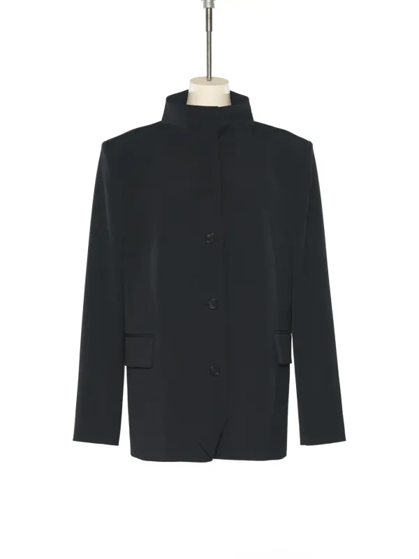 PS25 BLACK STAND COLLAR JACKET