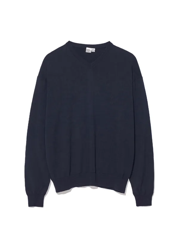 V Neck Knit Sweater_Navy