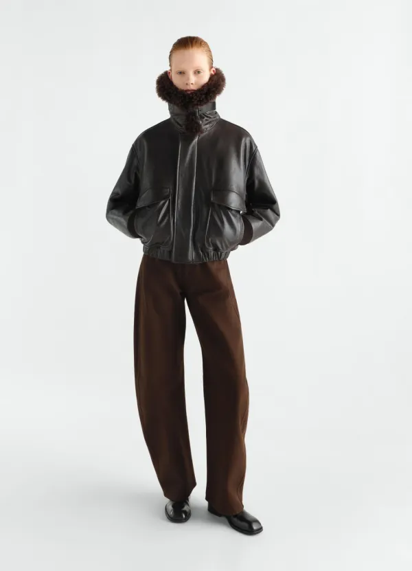 AVIATOR BLOUSON IN SHINY LEATHER