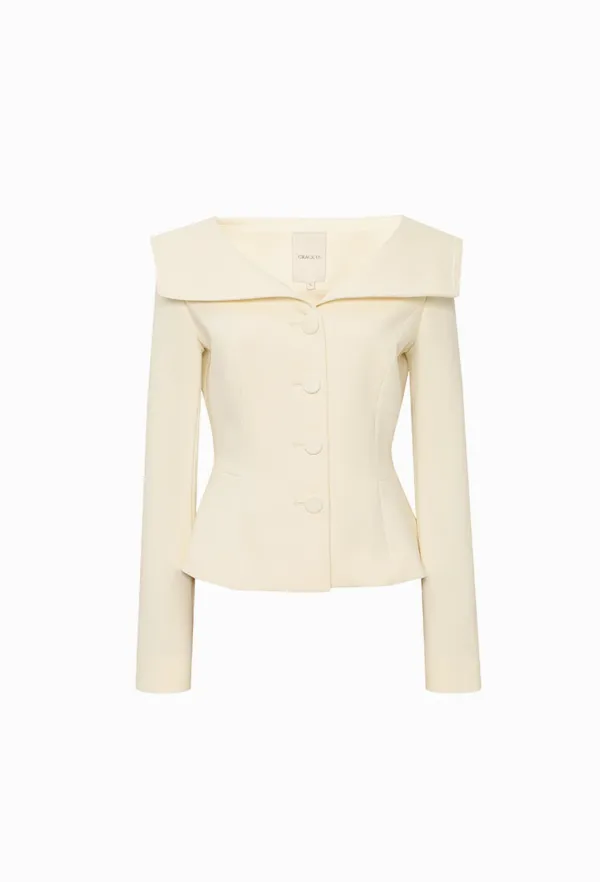 Erin Sailor Collar Jacket (Cream)