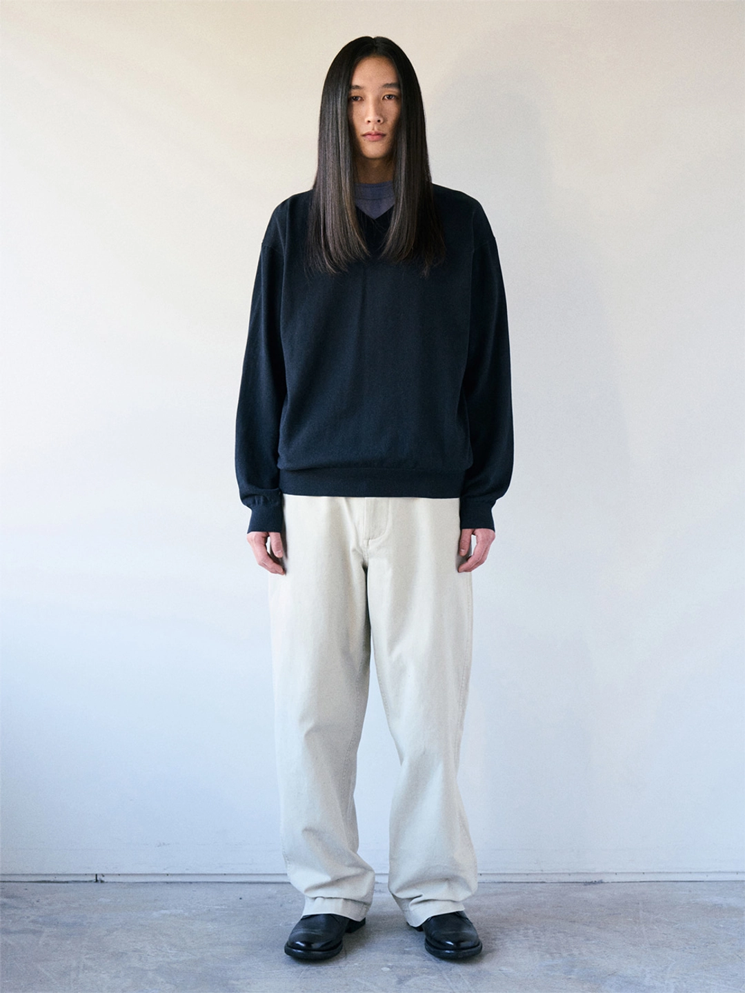 파르티멘토 V Neck Knit Sweater_Navy 상품 이미지 2