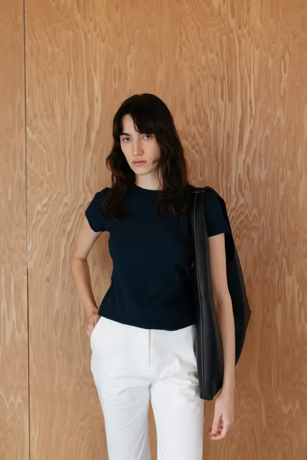 90s Soft Boucle Short Sleeve T-Shirt_Navy