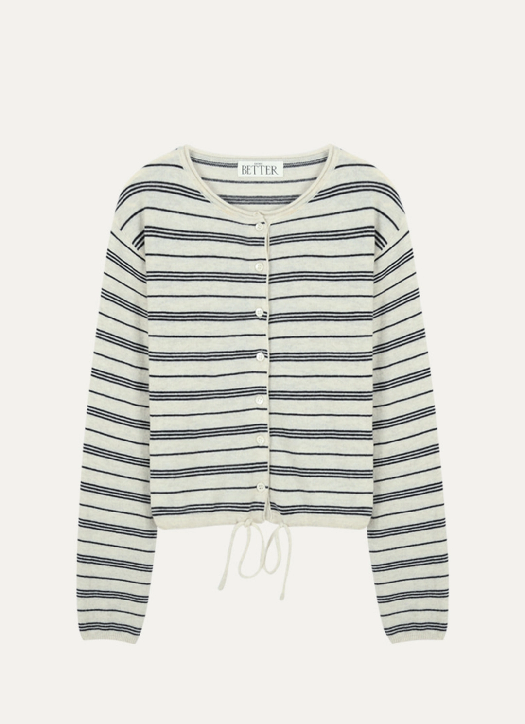 노운베러 Multi stripe string knit cardigan [KNFW01CD02]_Ivory 상품 이미지 3