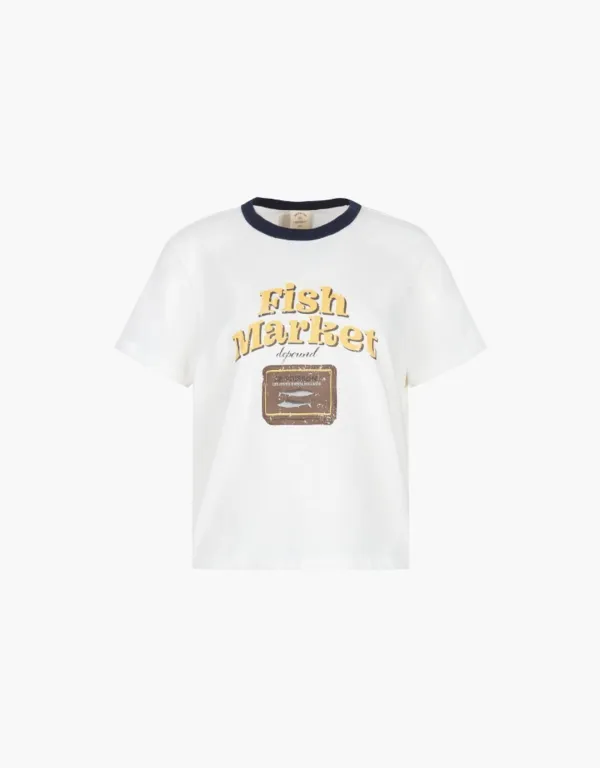 fish market graphic t-shirt - white