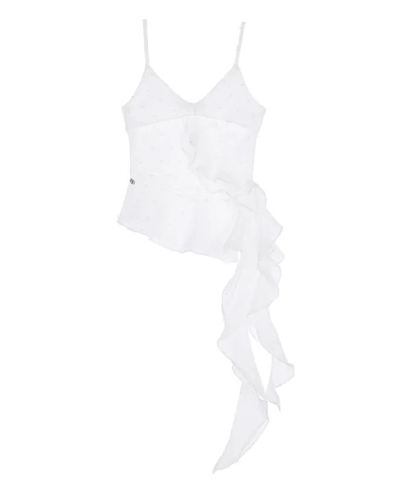 Ruffle Layered Sleeveless [White]