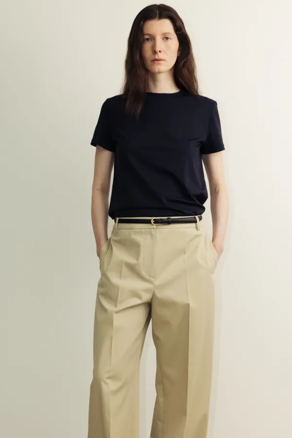 High gauge viscose T-shirt _d/navy