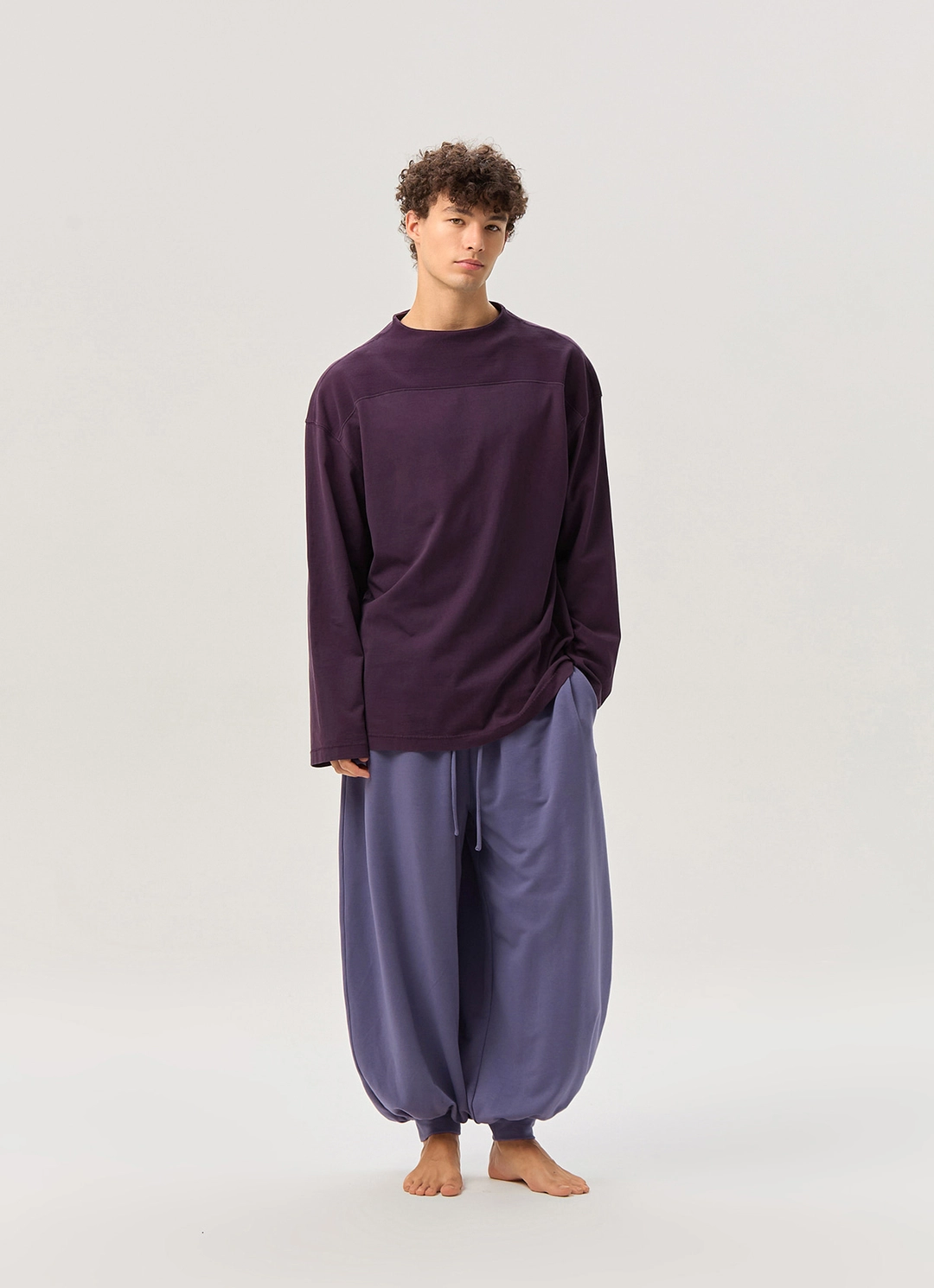 부디무드라 Small pocket mockneck t (Unisex)_Plum Perfect 상품 이미지 1