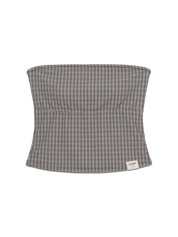 G GINGHAM BANDEAU (BROWN)