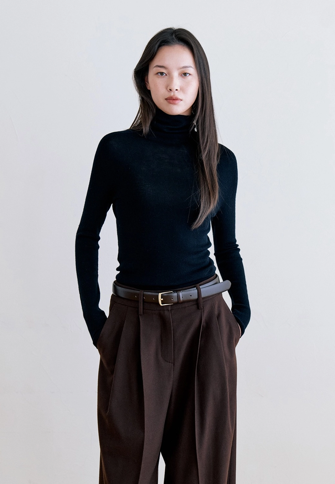 노티아 PREMIUM WOOL100 TURTLE NECK KNIT - BLACK 상품 이미지 2