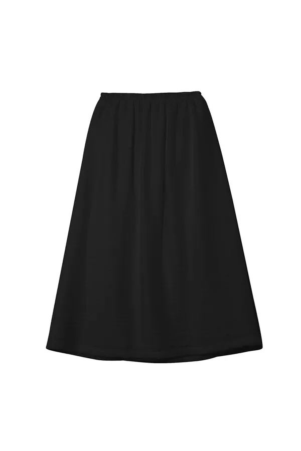 TEXTURED BAY SKIRT [BLACK]