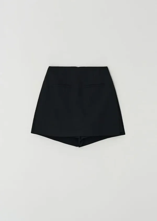[60%] summer wool skirt pants-black