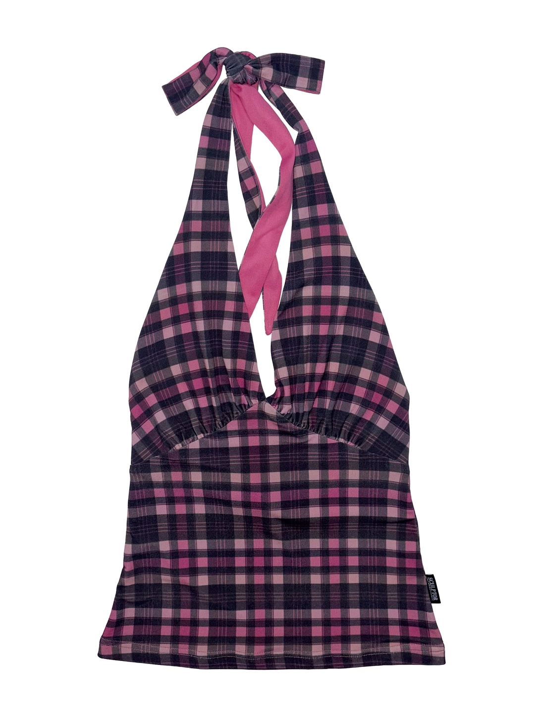 스컬프터 Tartan Check Halter Top Pink 상품 이미지 1