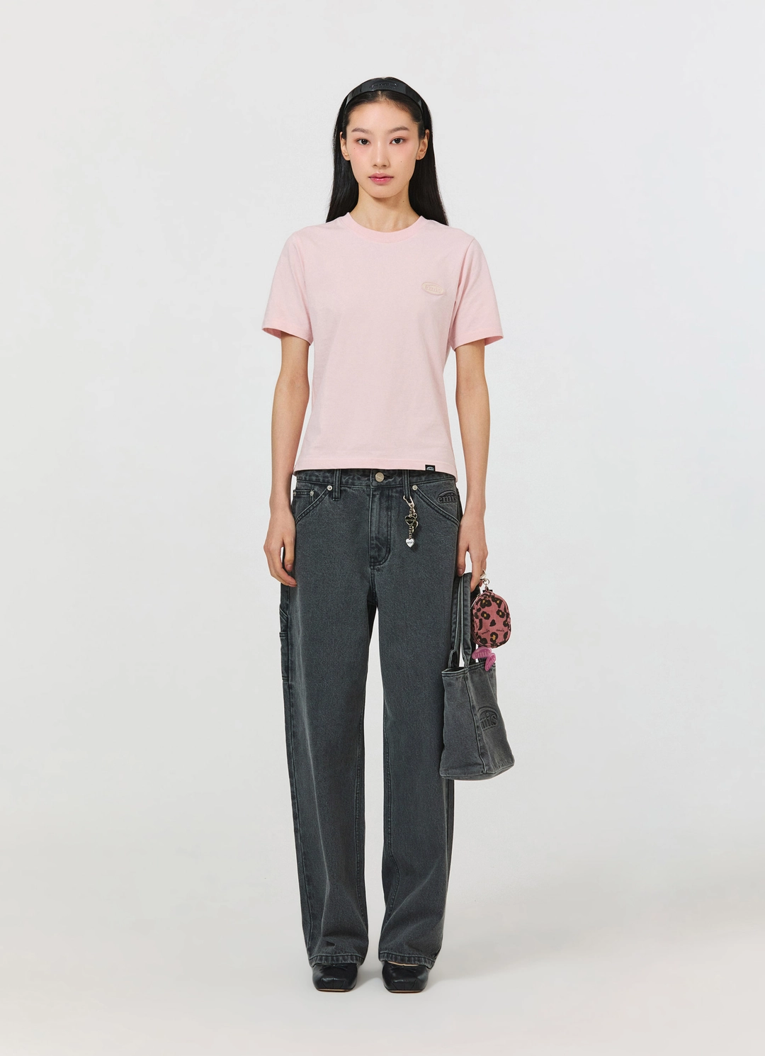 이미스 (W) RUBBER PATCH T-SHIRT-PINK 상품 이미지 2