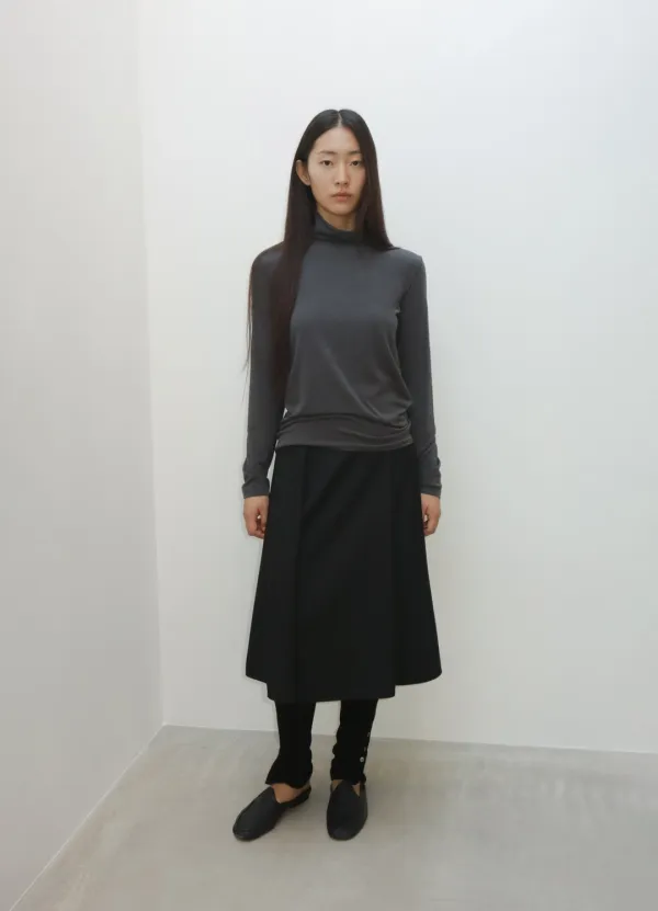 Soft High Neck Top / Charcoal