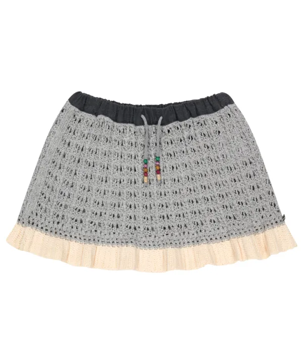 LAYERED KNIT SKIRT MELANGE GREY