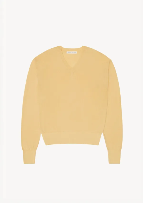 Light V-Neck Knit in Butter