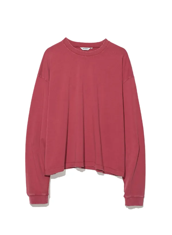 VTG Washed Crop Long Sleeve_Red