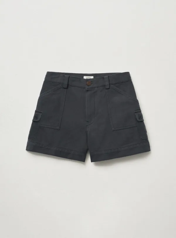 WASHED CARGO SHORTS - CHARCOAL