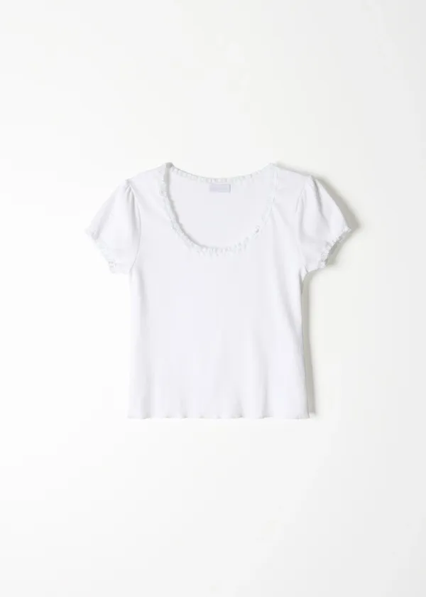 2ND Flat Lace T-shirt(White)