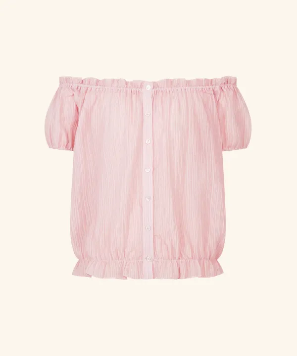 Dual Banding Two-Way Blouse (Pink)