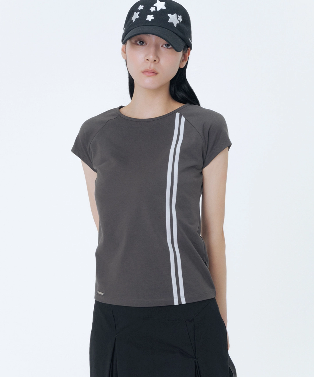 미세키서울 Double tape short sleeve CHARCOAL 상품 이미지 2