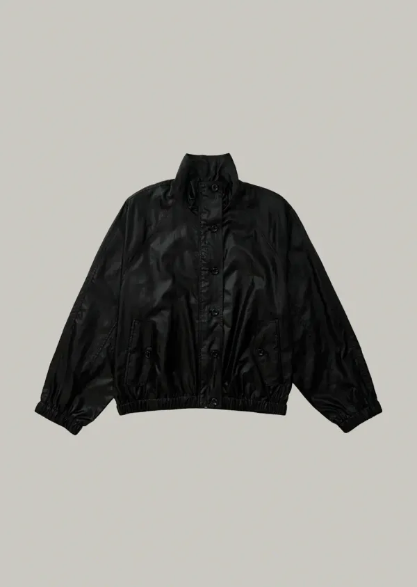 glossy wind zip-up jumper