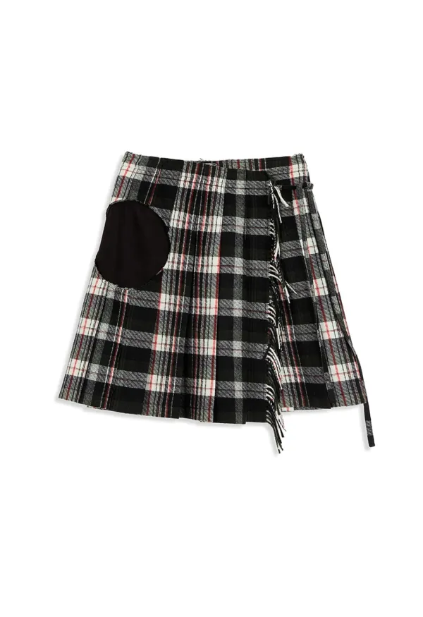 FRINGED WRAP SKIRT, MULTI