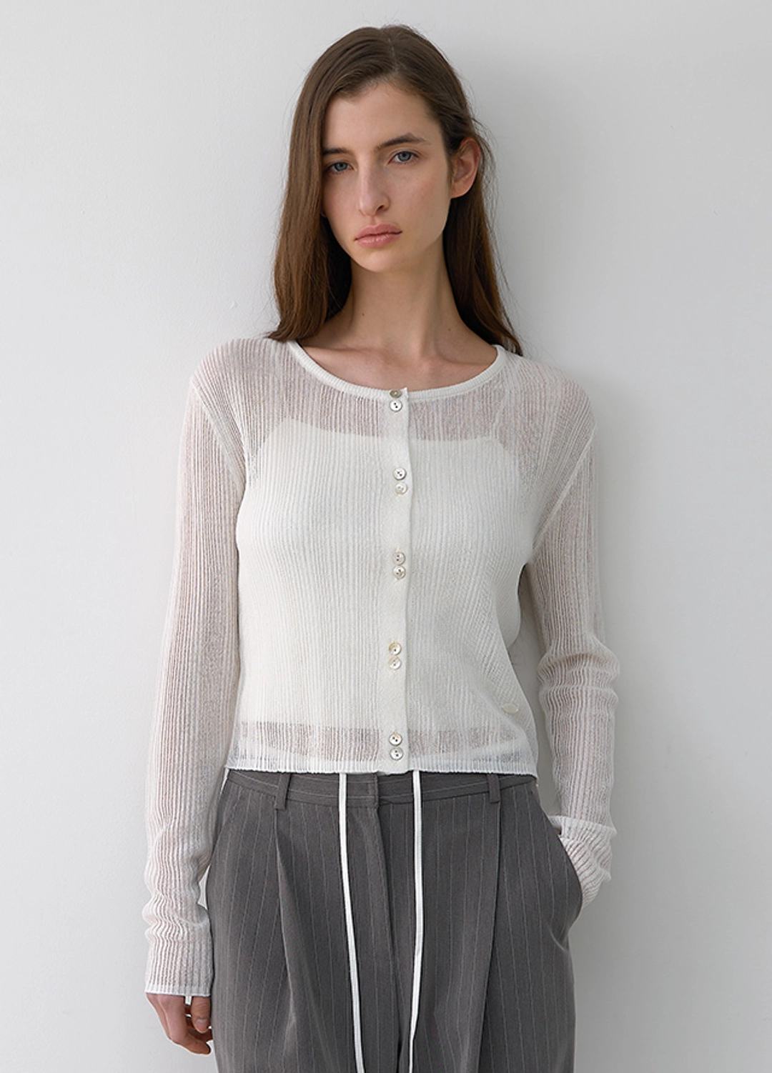 아뜰리에 나인 (CD-2199)TWO BUTTON POINT CARDIGAN 상품 이미지 2