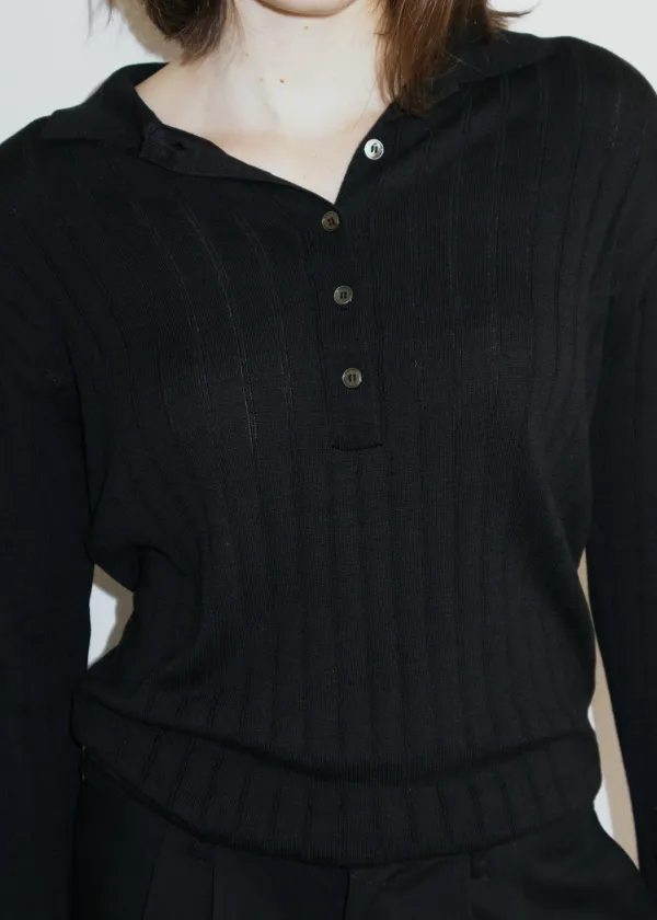 [2nd] Nero Collar Knit in Black