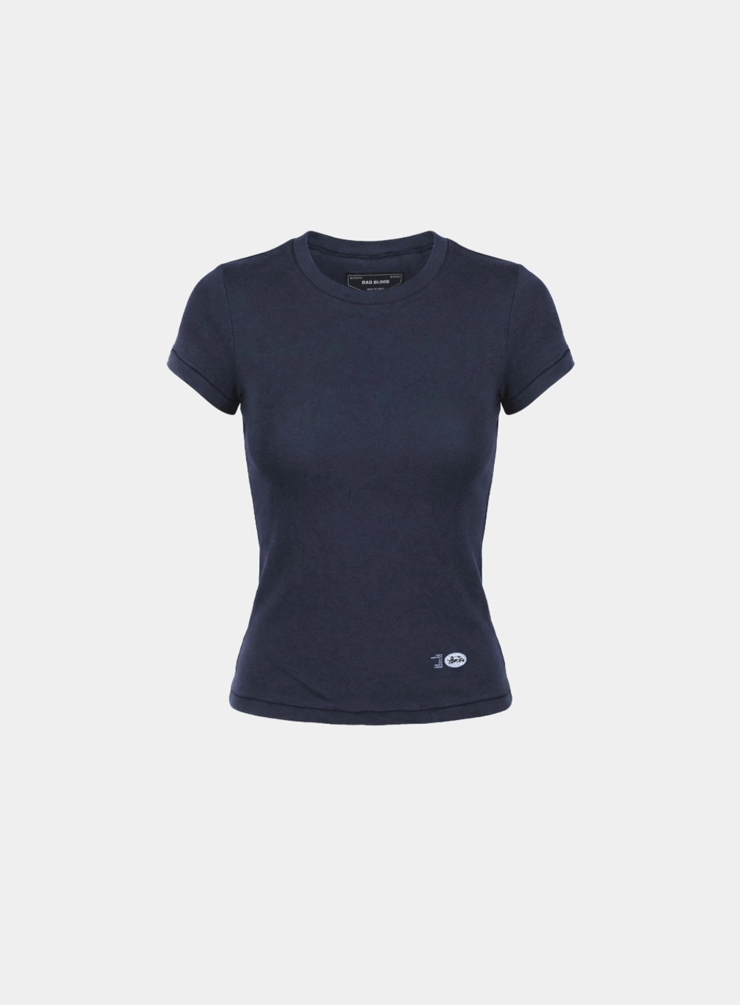 배드블러드 [w-tee26-052] BS Cotton Jersey Fitted Short Sleeve T-Shirt - Navy 상품 이미지 1