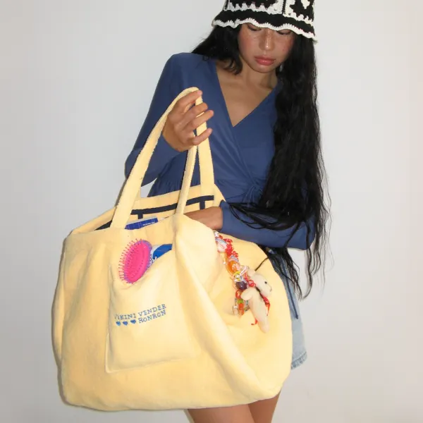 TERRY BEACH BAG SOFT YELLOW