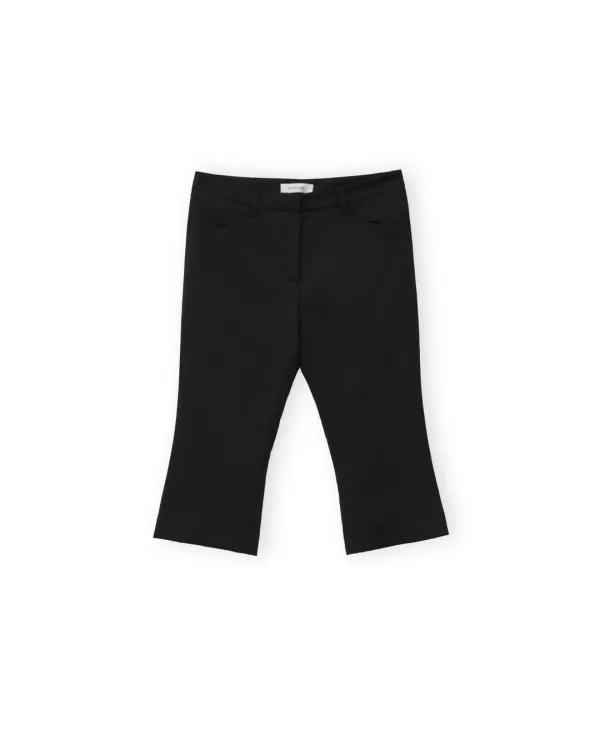 W Knee Flare Pants, Black