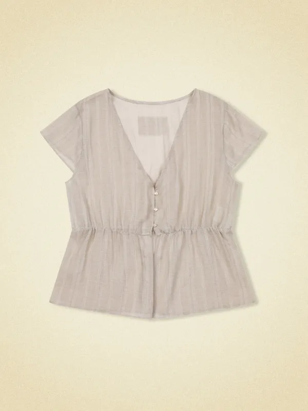 veil blouse - oat beige