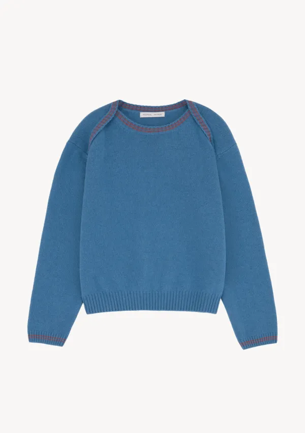 Envelope Neck Knit in Blue