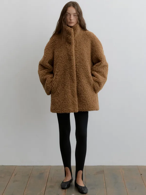 BOUCLE RAM HALF FUR-COAT_BROWN