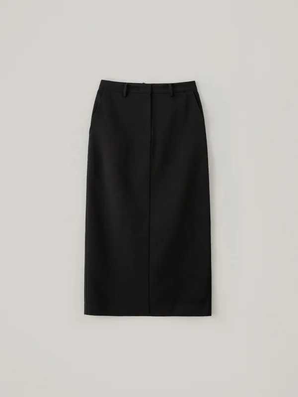 Wool Maxi Skirt - Black