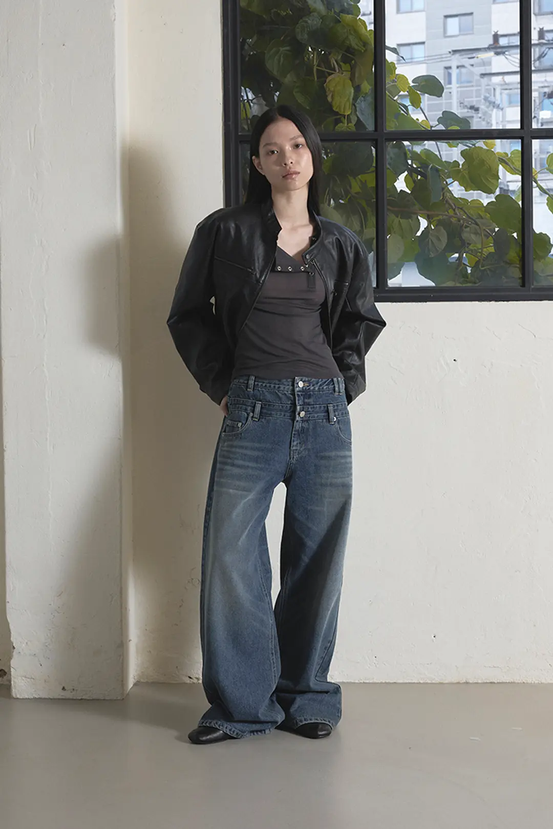 오데스 [ESSENCIAL] DOUBLE WAIST DENIM PANTS - BLUE 상품 이미지 1
