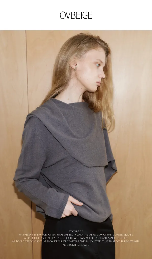 ALLURE CAPE KNIT_CHARCOAL GREY
