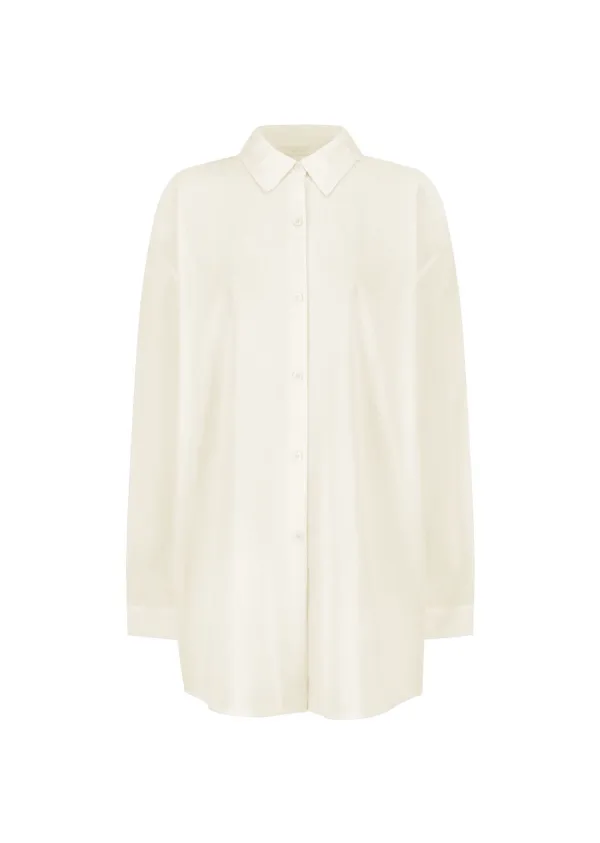 Sheer Cotton Classic Shirt, Ivory