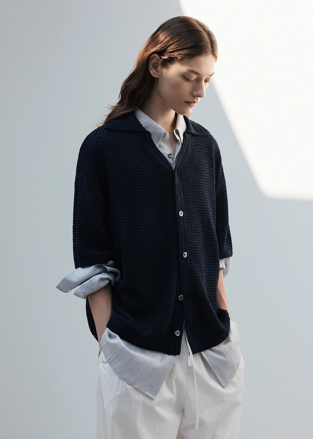 우마뭉 Japanese paper yarn crochet shirts_Deep sea 상품 이미지 2