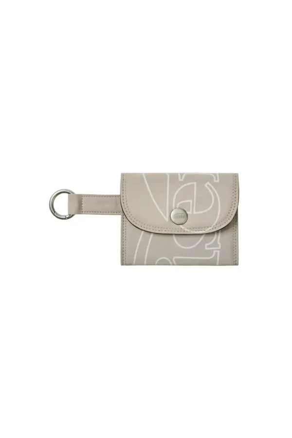 OUT LINE LOGO CARD HOLDER-BEIGE
