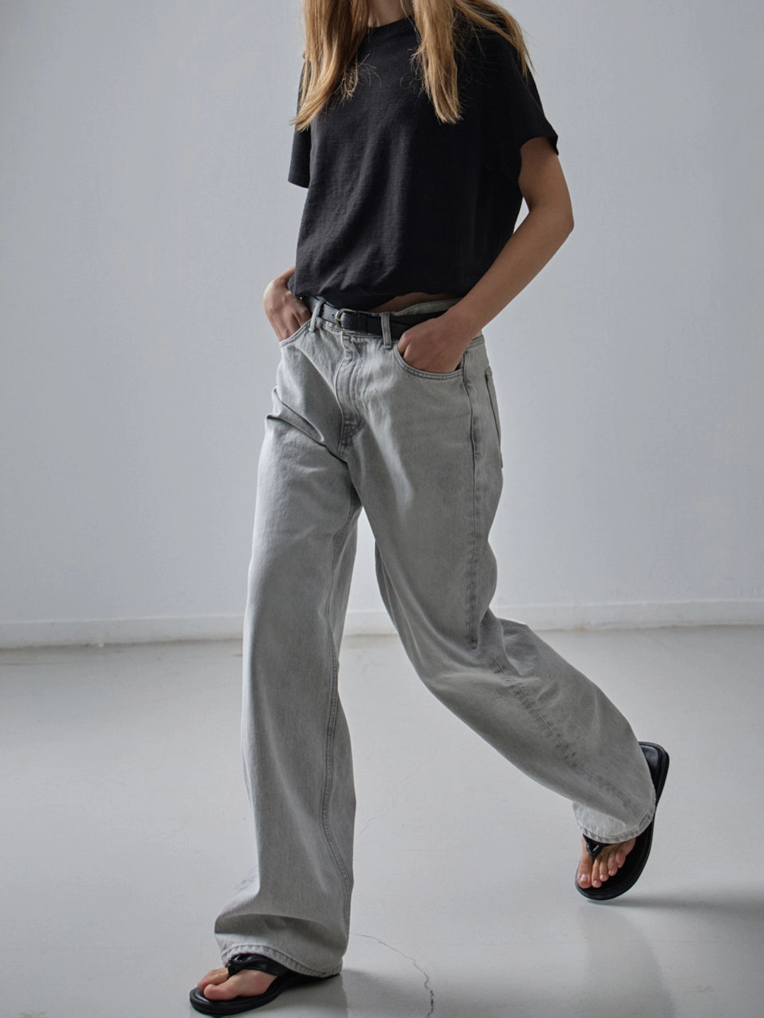 파사드패턴 클래식 스트레이트 데님_light grey 상품 이미지 2