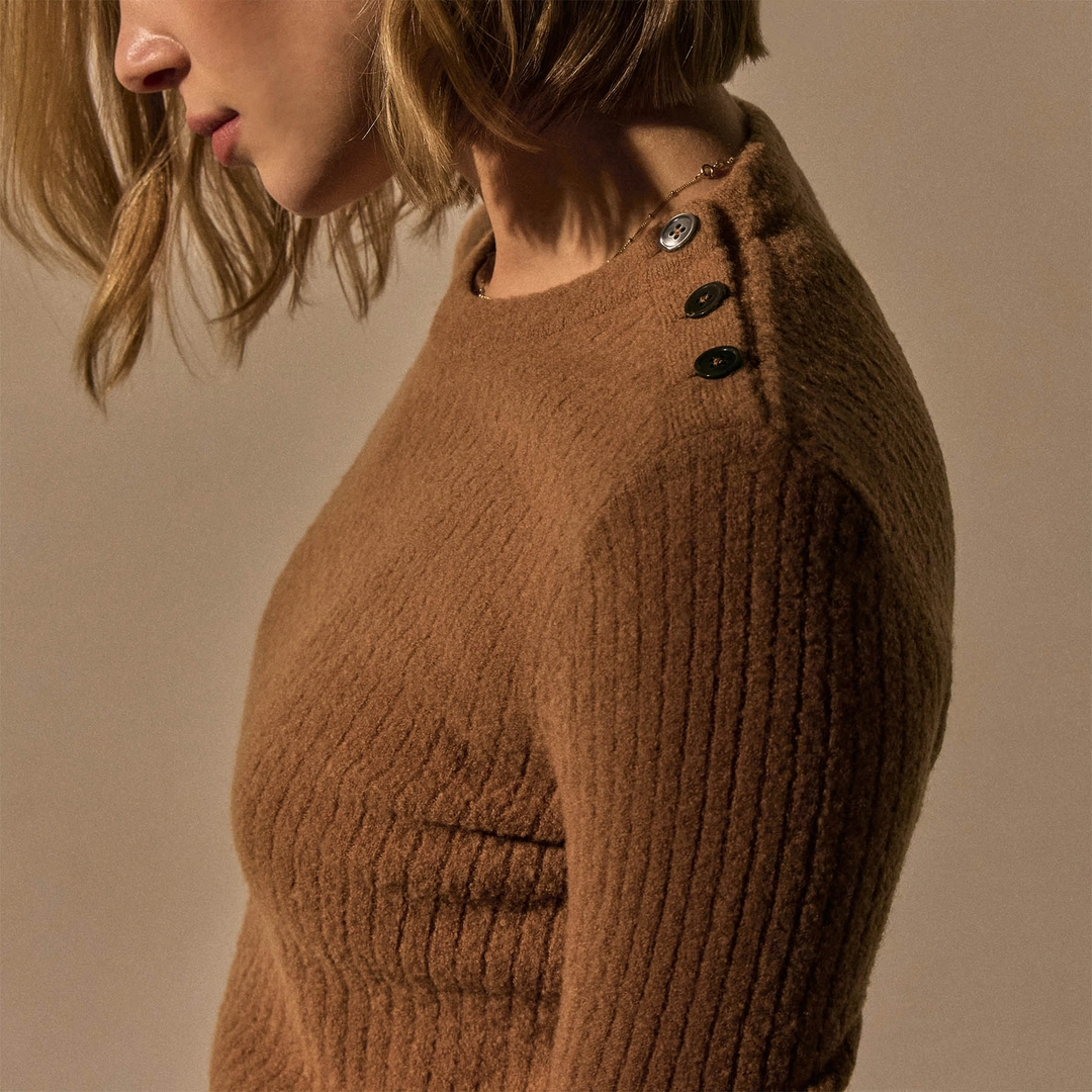 제임스펄스 Brushed Merino Cashmere Blend Top - Whiskey 상품 이미지 2