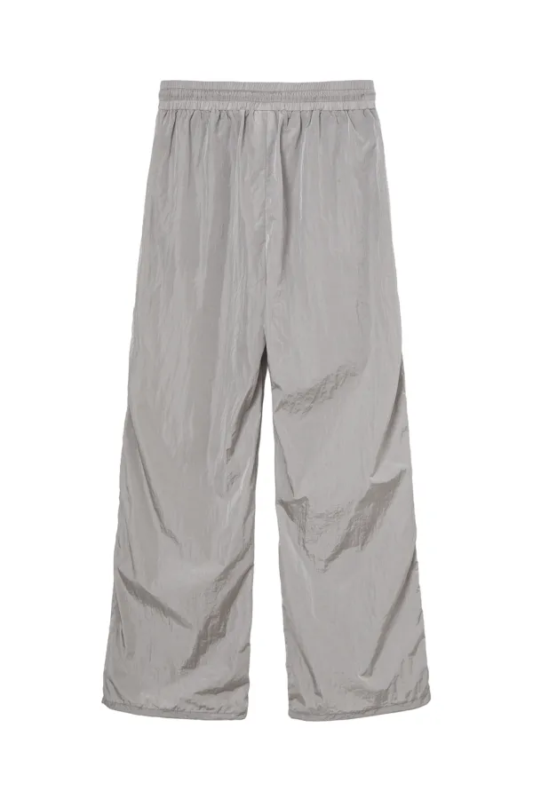 DRAWSTRING NYLON PANTS IN GREY