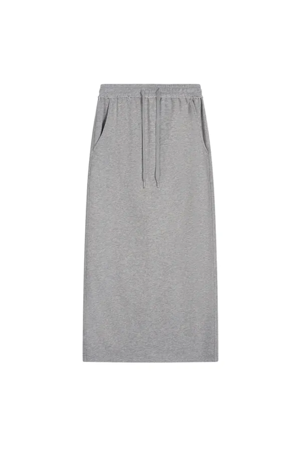 SWEAT MAXI SKIRT - GREY