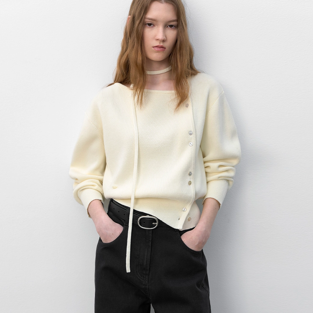 아뜰리에 나인 (Z-CD-2248)UNBALANCEBUTTON STRING VOLUME CARDIGAN S 상품 이미지 1