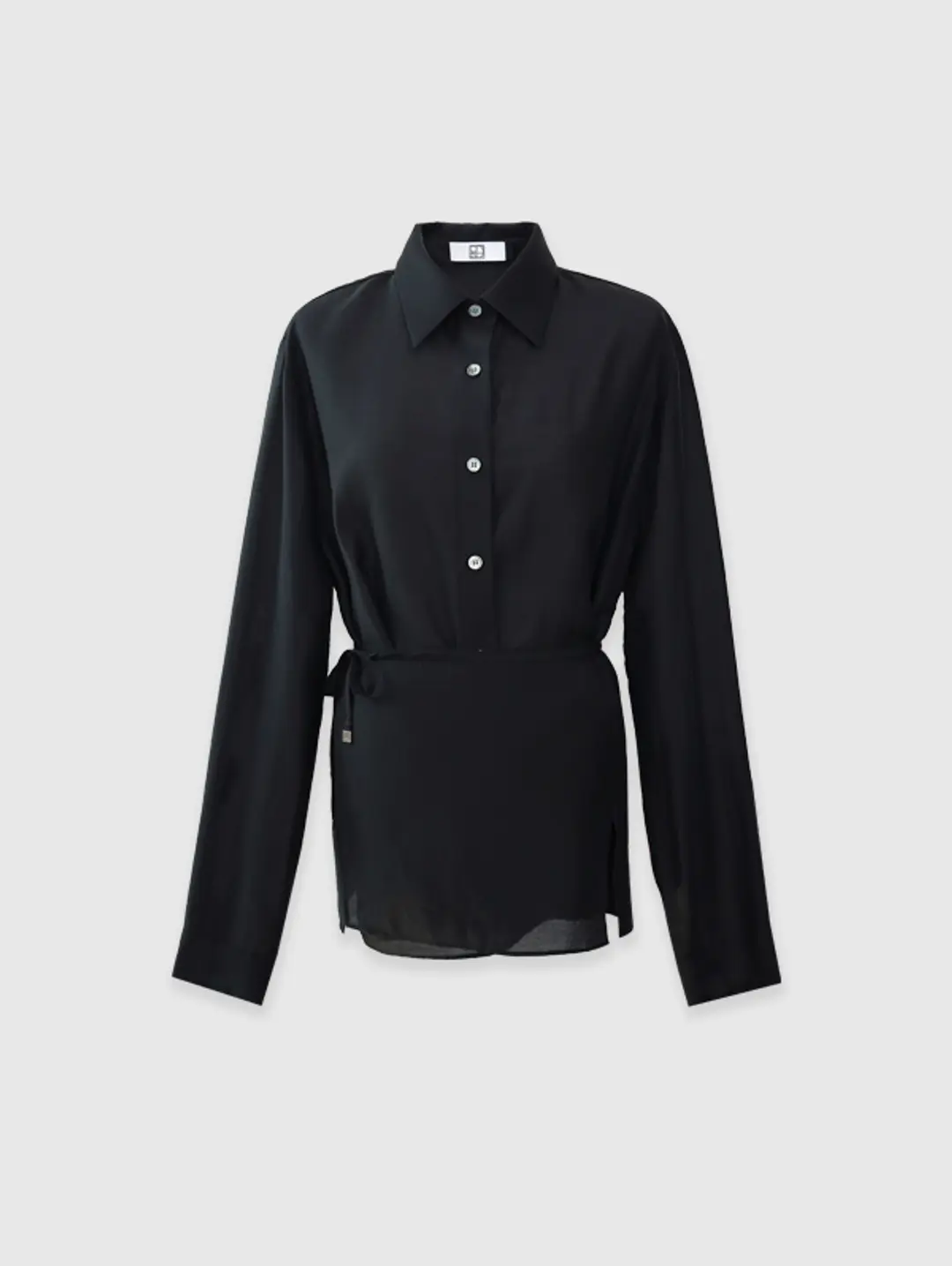 오디에스 [25th 재입고] Wrap Silky Shirts (Black) 상품 이미지 2