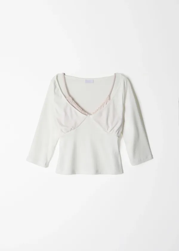 Ellen Layered T-Shirt(White)